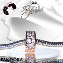 Pandora ROSE GOLD Shining Elegance Saftey Clip #781817CZ US SELLER - $33.66