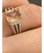 Pre Owned David Yurman Petite Wheaton MORGANITE Ring 10mmx8mm Size 7 - €323,44 EUR