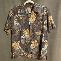 It&#39;s 5 O&#39;Clock Somewhere Shirt Sz M Hawaiian Cotton Short Sleeve Button Floral - £15.78 GBP