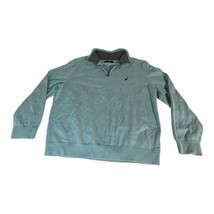 Nautica Quarter Zip Teal Blue Turquoise Mens Sweater Pullover Size L Swe... - $74.79