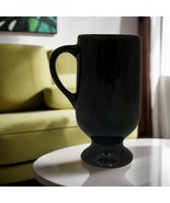 Irish Pedestal Mugs Irish 2-Footed Cups Black Ceramic Coffee Tea Drinkware - £17.20 GBP