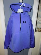 Under Armour Purple/Black 1/4 Zip Cold Gear Pullover Hoodie Size L Girl&#39;... - £15.50 GBP