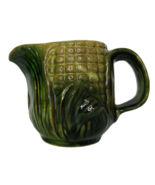 Vintage Stanford Majolica Pottery Corn Cob Creamer Pitcher 1950&#39;s Country - £14.27 GBP