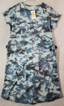 Ideology T Shirt Dress Womens Small Blue Tie Dye Knit Short Sleeve Round... - $10.53