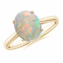 Authenticity Guarantee 
ANGARA Oval Solitaire Opal Cocktail Ring in 14K Yello... - £550.90 GBP