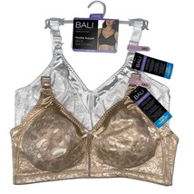 Bali Bra Wirefree Lace Overlay Back Smoothing Cool Comfort Double Support DF3372 - £21.00 GBP