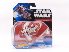 Hot Wheels Star Wars Episode 2 Republic Gunship Metal Diecast New W/ Stand - $14.34