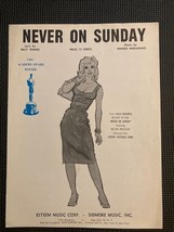 Never on Sunday...from the Movie, Never on Sunday (Sheet Music) Manos Ha... - $7.90