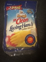 Vintage Rubber Gloves Mr. Clean Loving Hands Yellow Sz M - £6.46 GBP