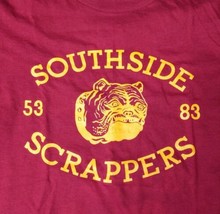 Vintage 1983 Southside Scrappers USA Made Hanes Fifty Fifty Label Dard Red Gold - £10.35 GBP
