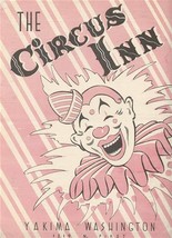 The Circus Inn Menu N First Yakima Washington Juelly Clown Cover Art  - £69.63 GBP