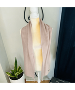 ALLSAINTS Blush Rib Mix Knit Wool Blend Scarf Wrap, Blush/Pink, Designer... - £50.73 GBP