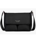 Kate Spade Sam Black Nylon Medium Messenger Bag K5051 Purse NWT $228 Retail - £87.02 GBP