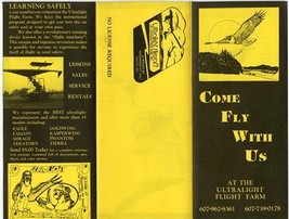 Come Fly With Us at the Ultralight Flight Farm Brochure Horseheads New Y... - $17.82