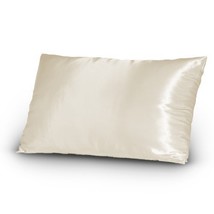 Set of 2 (Pair) Satin Silky Lingerie Bed Pillowcases King Ivory - £8.30 GBP