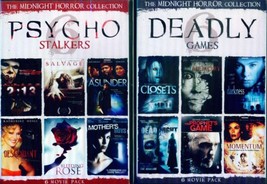 DEADLY GAMES &amp; PSYCHO STALKERS: Midnight Horror Collection- 12 Films - NEW 4 DVD - £14.14 GBP