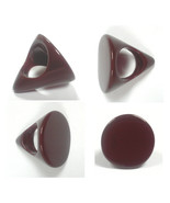 Mid Century Brown Lucite Ring, Mod Pyramid Disc Ring - £137.61 GBP