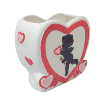 Vintage Stanford Pottery Ceramic Cupid Heart Valentine Wedding Planter, Sebring  - $85.00