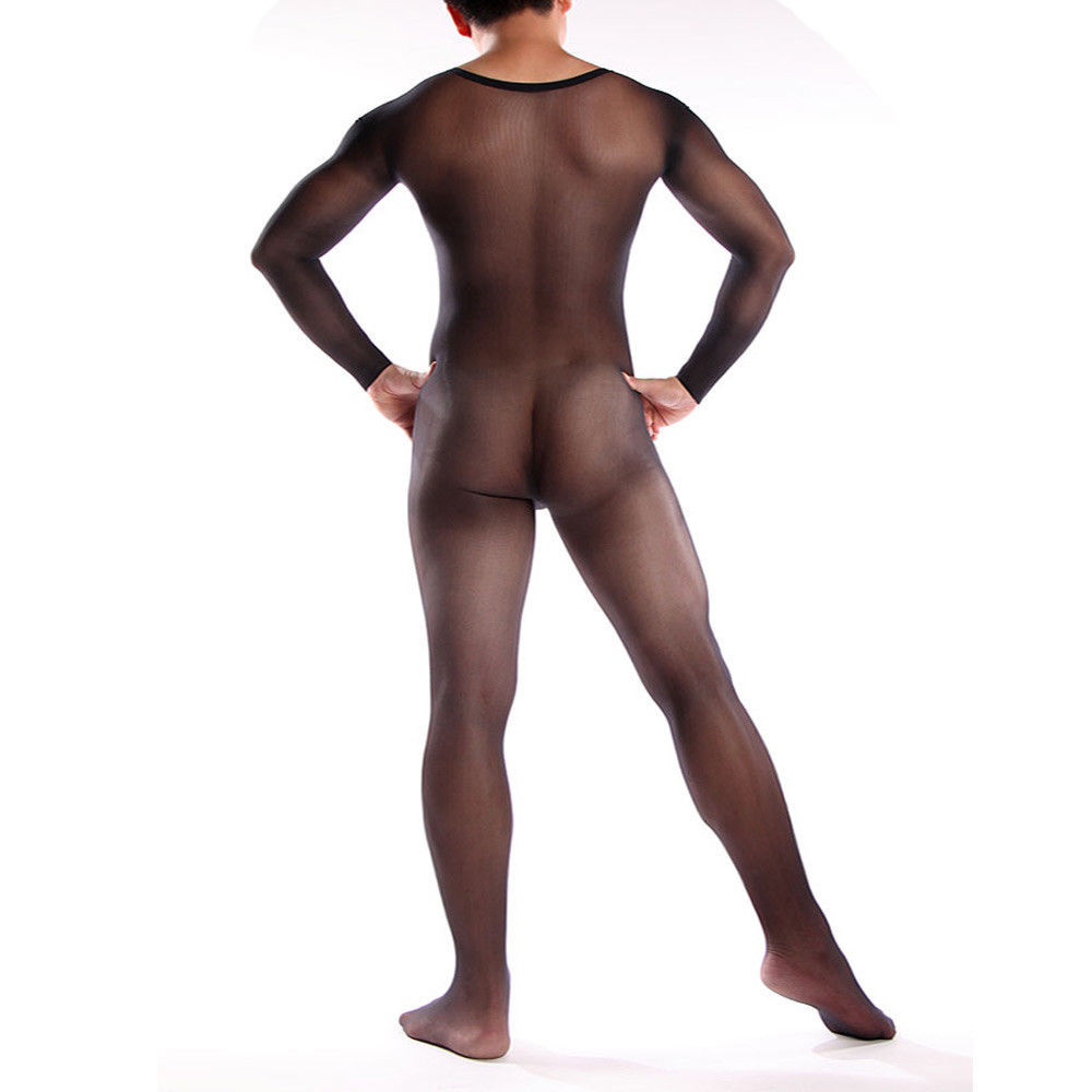 Primary image for Seamless Men bodystocking See transparent catsuit Long Sleeve Lingerie Costume