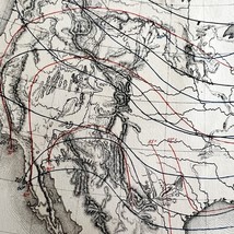 Isothermal Map United States Victorian 1856 Art Plate Print Antique DWT15 - $554.45 MXN