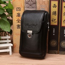 Genuine Leather Men Cell Mobile Phone Case Cover Fanny Pack Real Cowhide Male Pu - £29.16 GBP