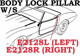 1969 Late-75 Corvette Weatherstrip Body Lock Pillar Convertible USA Right - £38.89 GBP
