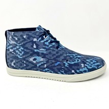 Clae Strayhorn Textile Midnight Batik Blue Mens Canvas Mid Casual Sneakers - £35.55 GBP