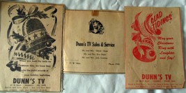 Vintage Dunn’s TV Sales &amp; Service Ads from 1950s - $1.99