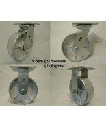 6&quot; x 2&quot; Swivel Casters / Rigid Steel Wheel 1200lb ea Heavy Duty - Tool Box - $113.87 CAD