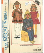 McCalls 5690  Vintage Quick and Easy Girls Dress, Top or Jumper Size 6 C... - $12.30 CAD