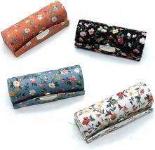 4 Pcs Ladies Floral Lipstick Case Holder with Mirror, Cosmetic Storage K... - $15.07 CAD