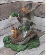 J Byron Royal Crown Porcelain Statue Mallard Ducks W/ Frog Vintage Arnar... - £21.12 GBP