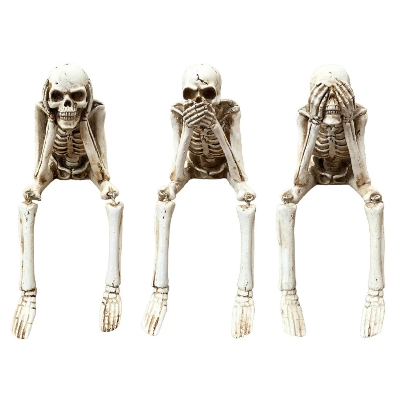 Halloween Skeleton Figure Mini Figurine Halloween Delicate Sculpture Decorative - £16.72 GBP