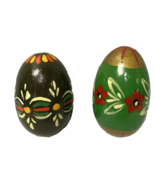Vintage Eastern European Hand Painted Wooden Easter Eggs Lot of 2 - €12,13 EUR