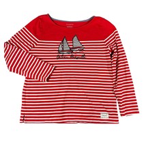 Talbots Womens Large Red White Stripe Bateau Marseille Sailboat Nautical Shirt - £9.26 GBP