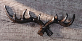 Cast Iron Rustic 10 Point Stag Deer Antlers Rack Wall Plaque 11&quot;L Hangin... - £15.00 GBP