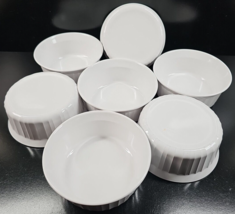 (7) Corning Ware French White 5.5&quot; Individual Casserole Set F-16-B Bowl ... - $78.87