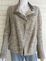 Vince Jacket Marled Knit Grey Draped Cardigan Sweater Blazer Size M - £44.85 GBP