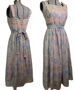 Vintage Miss Elliette Pastel Floral Sundress Blueberries Zip Belt 1960s ... - $1,372.48 MXN