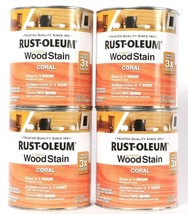 4 Rust-Oleum 32 Oz Ultimate Wood Stain One Coat 330109 Coral Dries In 1 ... - $56.99