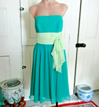 Alfred Angelo  gown dress strapless Size 12 jade pistachio chiffon New MSRP $170 - £42.25 GBP