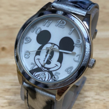 Vintage Disney Mickey MZB Unisex Silver Tone Analog Quartz Watch~New Battery - £22.25 GBP