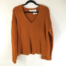 Treasure &amp; Bond Womens Sweater V Neck Wool Blend Orange Size XS - $19.24