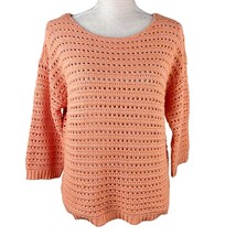 Coldwater Creek Tradewinds Sweater S Sunset Open Knit 3/4 Sleeves New - £27.87 GBP