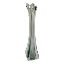 12 1/2 Inch Smokey Clear Black Stretch  Glass Bud Vase  - £31.00 GBP