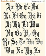 counted cross stitch pattern Old gothic alphabet 269 * 335 stitches BN1130 - £3.12 GBP