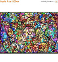 Counted Cross Stitch Disney stained glass 496*352 stitches BN610 - $3.99