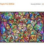 Counted Cross Stitch Disney stained glass 496*352 stitches BN610 - £3.12 GBP