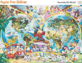 counted cross stitch pattern Disney World Map needlepoint 496*352 stitches BN647 - $3.99