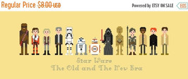 Counted Cross Stitch Pattern Pixel People Star wars 14.57&quot;X4.79&quot; L1118 - £3.15 GBP